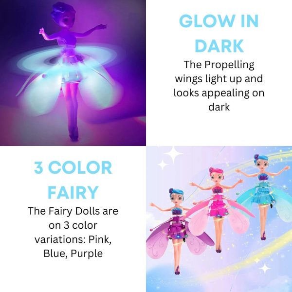 Magical Flying Fairy Doll,hand Sensor Control / Sky Dancers Flying Toy, (random Color) SmartMartÂź