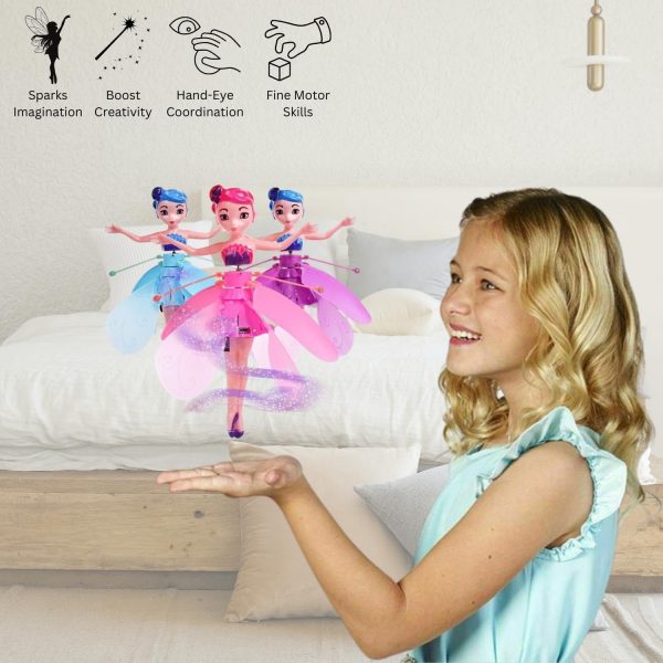 Magical Flying Fairy Doll,hand Sensor Control / Sky Dancers Flying Toy, (random Color) SmartMartÂź
