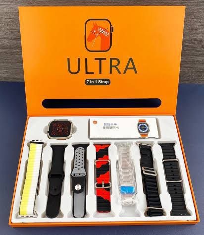 7 in 1 Ultra 2 Smart Watch – 2.1" HD Display, Series Ultra 9, 49MM Waterproof, Wireless Charging with 7 Straps